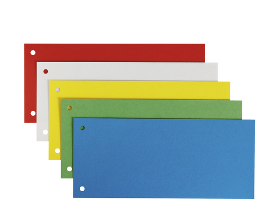 Pack of 50 Half-Cut Card Dividers – Durable 240x105mm Filing Cards for Office, School, Library, Medical & Home Document Organization (Random Colors)