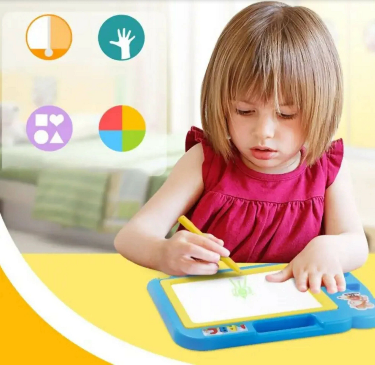 Magnetic Learning Drawing Board for Kids – Erasable Doodle Pad with Pen, Educational Writing & Sketching Toy