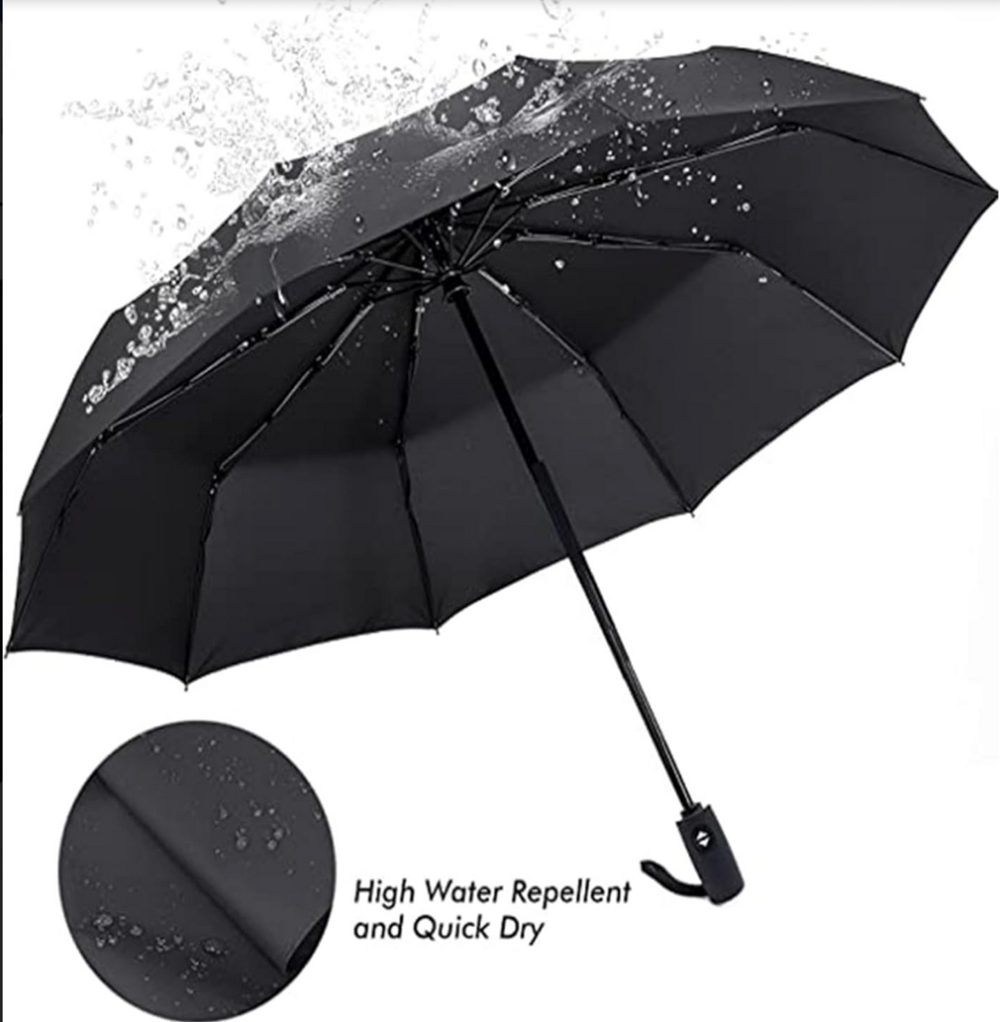 Compact Travel Umbrella – Windproof & Lightweight | Portable Gray Umbrella for Rain & Sun Protection – Durable Folding Design