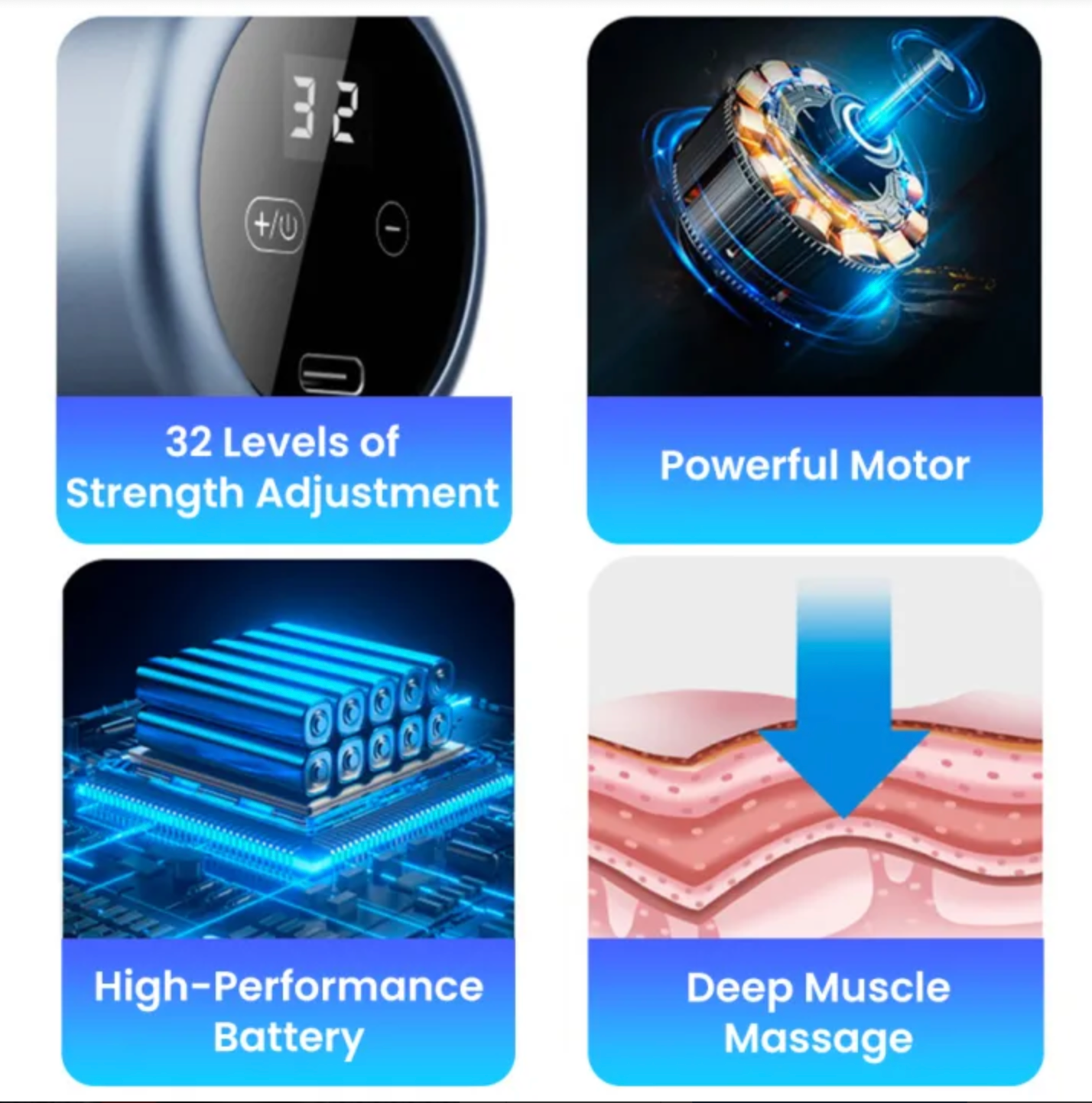4 in 1 Multi-Function Vibration Massage Gun