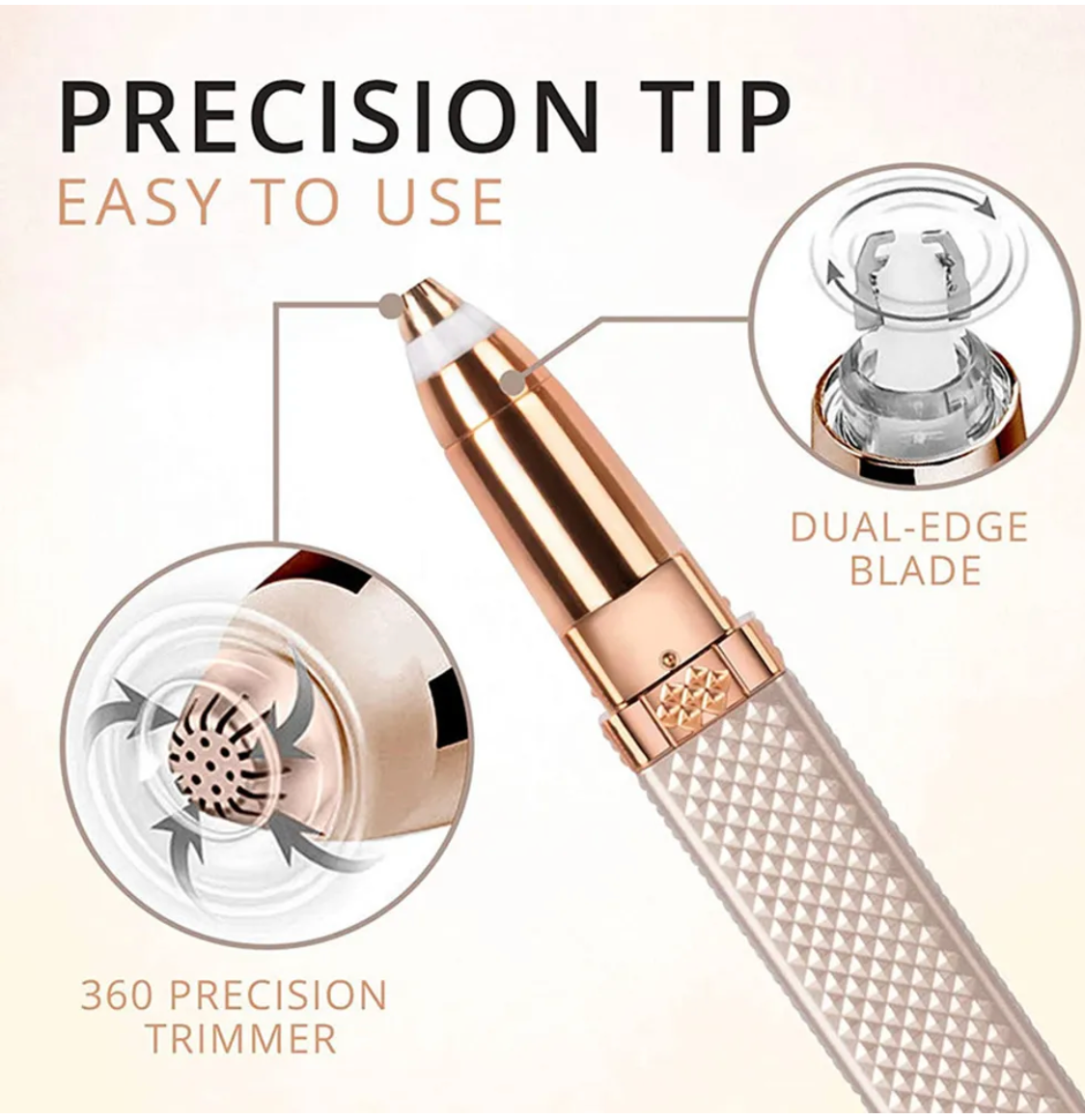 2-in-1 Flawless Facial Hair Remover & Eyebrow Trimmer | USB Rechargeable, Painless & Portable | Random Color