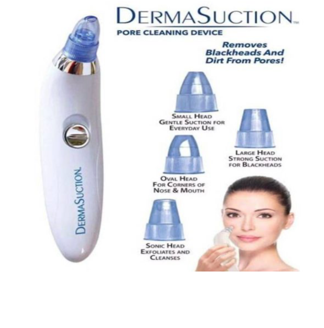 Blackhead Removal Machine | Derma Suction 3 In 1 Black Head Remover Machine | Acne Pimple Pore Cleaner Vacuum Suction Tool