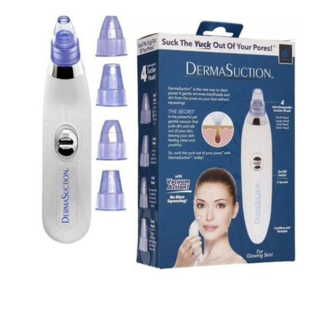 Blackhead Removal Machine | Derma Suction 3 In 1 Black Head Remover Machine | Acne Pimple Pore Cleaner Vacuum Suction Tool