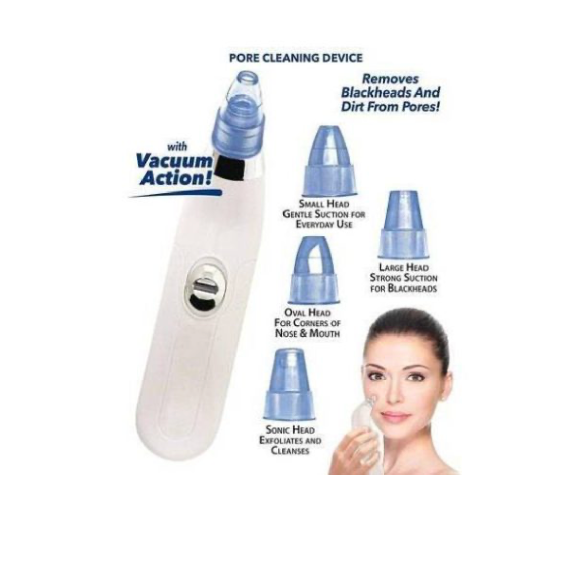 Blackhead Removal Machine | Derma Suction 3 In 1 Black Head Remover Machine | Acne Pimple Pore Cleaner Vacuum Suction Tool