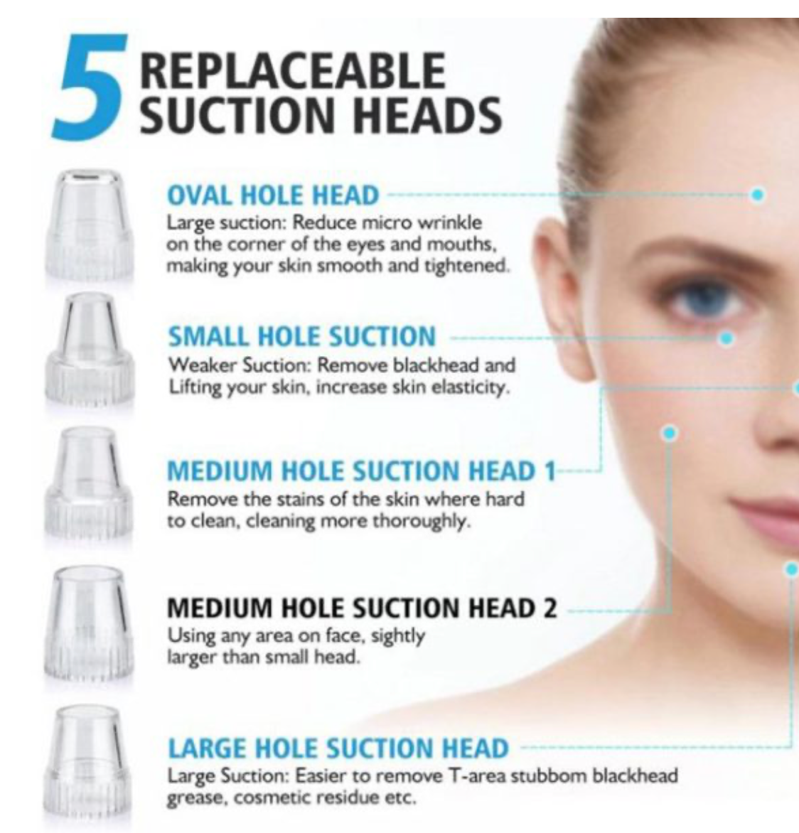 Blackhead Suction Remover Portable Pore Cleaner with LED Display and Multiple Suction Levels