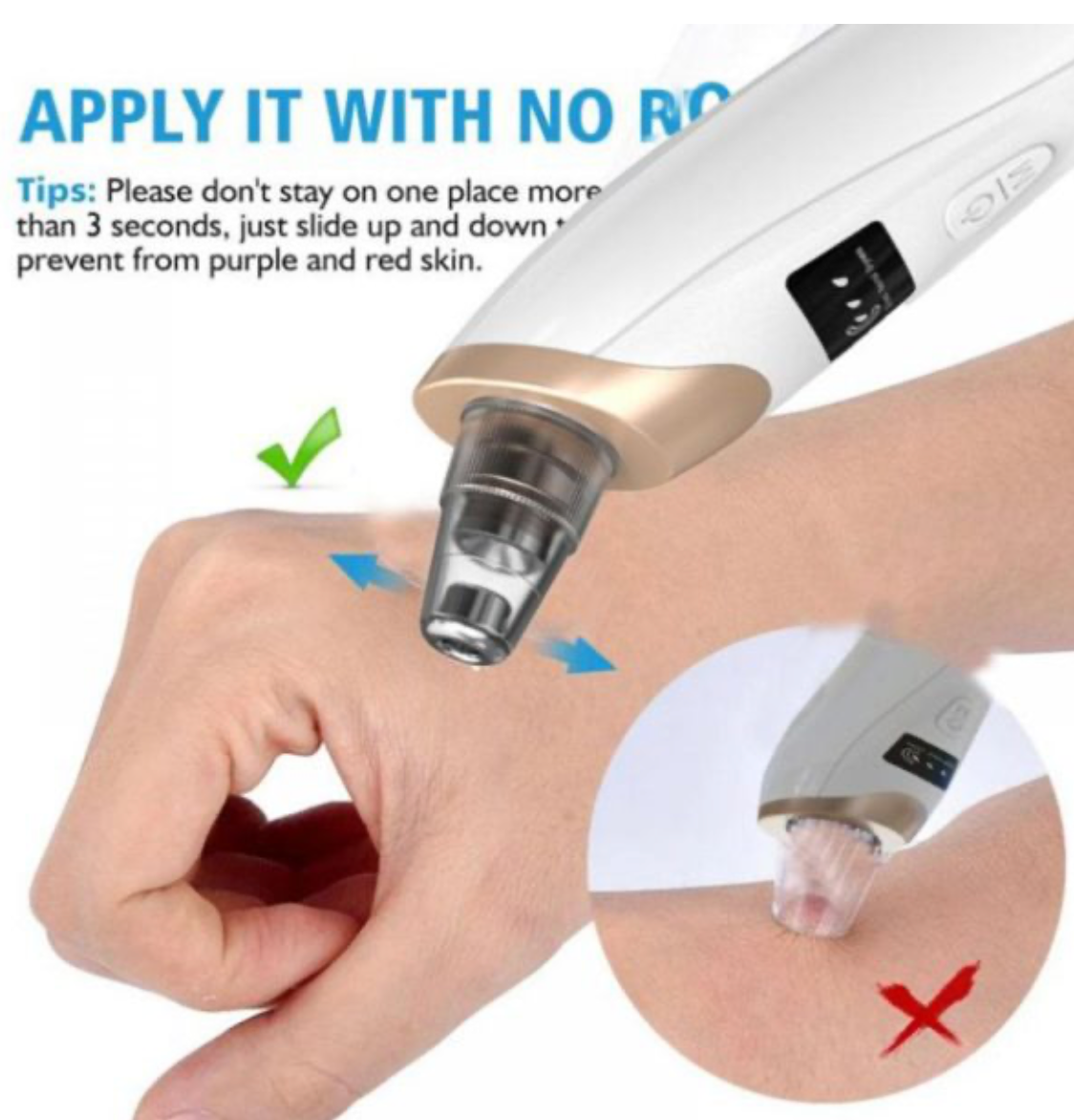 Blackhead Suction Remover Portable Pore Cleaner with LED Display and Multiple Suction Levels