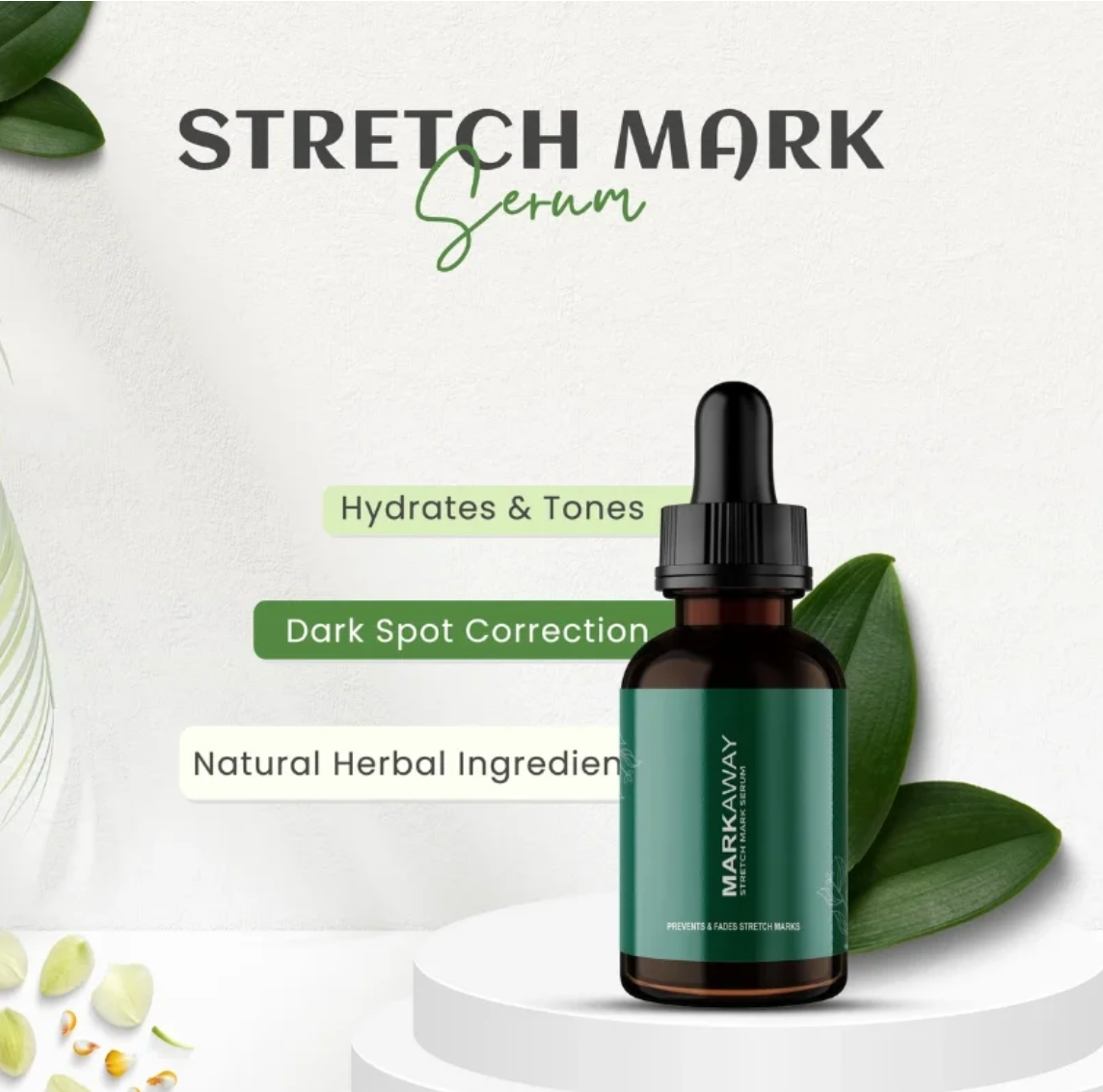 Markaway Stretch Mark Serum 30ml | Herbal Formula for Scars & Skin Elasticity