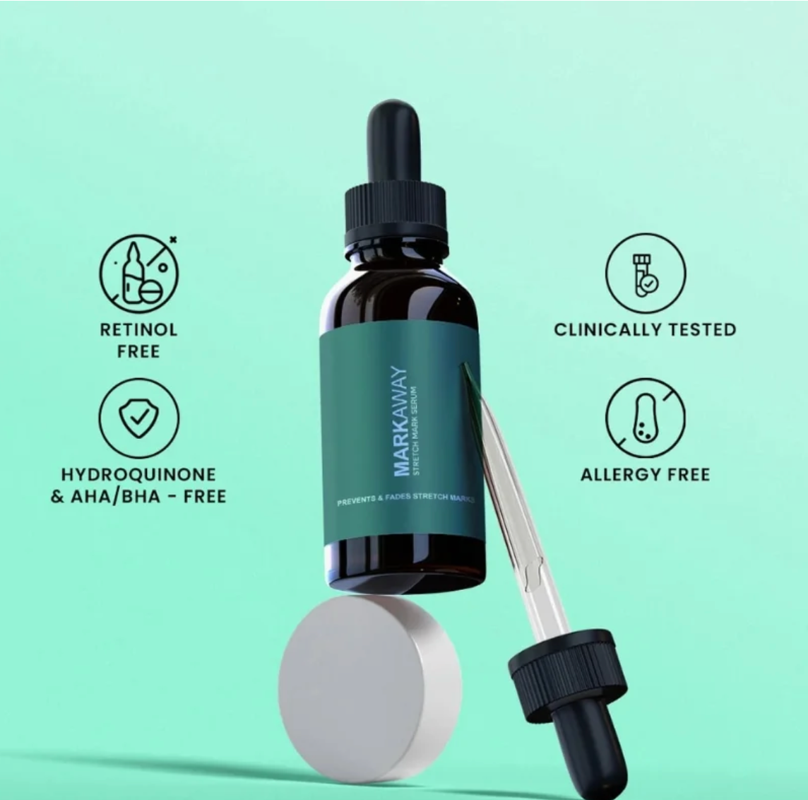 Markaway Stretch Mark Serum 30ml | Herbal Formula for Scars & Skin Elasticity