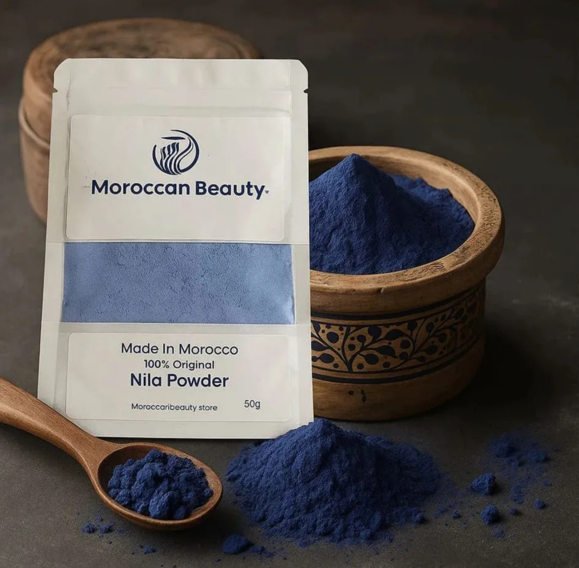 Moroccan Beauty Blue Nila Powder 50g | Skin Whitening, Anti-Inflammatory & Hydrating