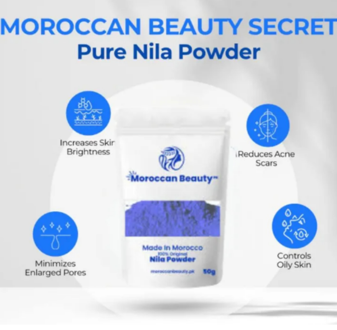 Moroccan Beauty Blue Nila Powder 50g | Skin Whitening, Anti-Inflammatory & Hydrating
