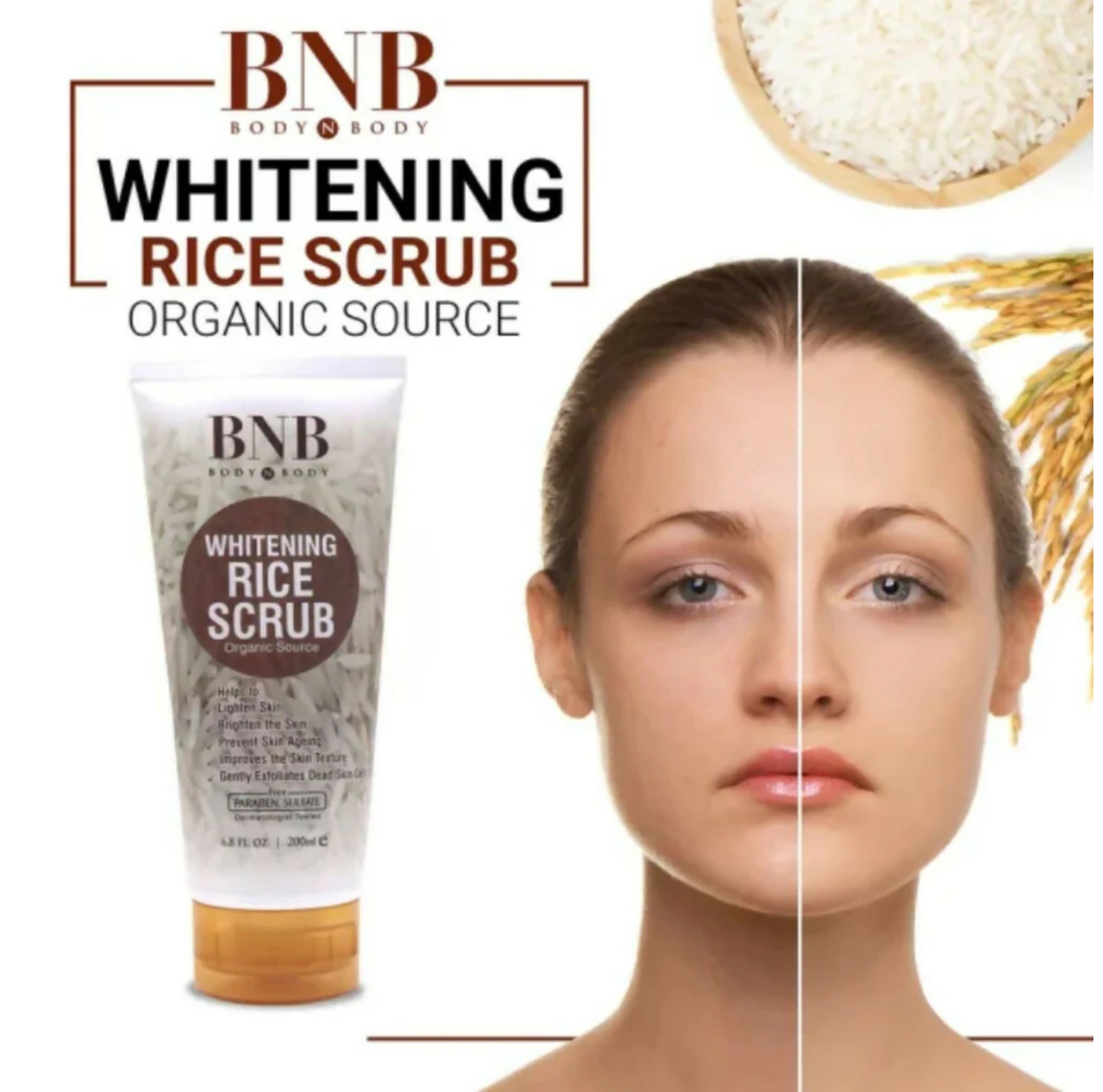 BNB Rice Extract Bright & Glow Facial Kit | 3-in-1 Whitening, Brightening & Hydrating Skincare