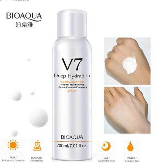 BIOAQUA V7 Vitamin Deep Hydration Brightening Spray with 7-Vitamin Complex for Radiant Skin Short