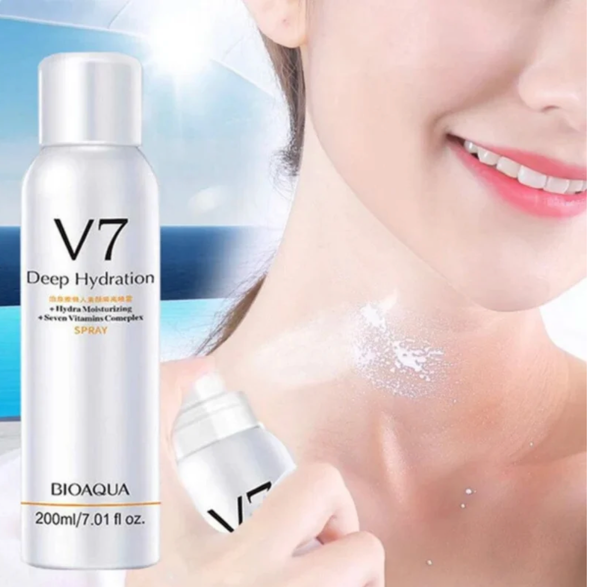 BIOAQUA V7 Vitamin Deep Hydration Brightening Spray with 7-Vitamin Complex for Radiant Skin Short