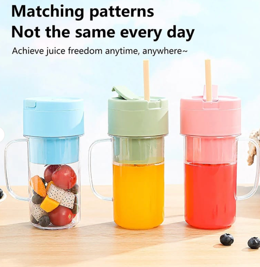 Mason Portable Mini Juicer Blender – Cordless Outdoor Juicing Cup with Straw | Rechargeable Personal Smoothie Maker