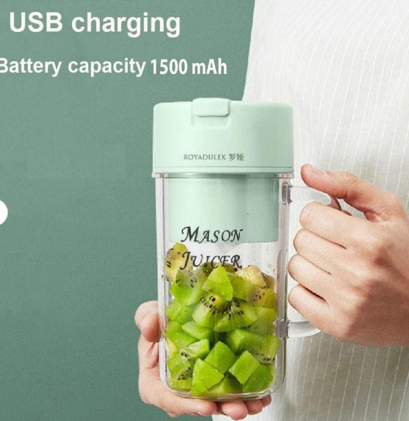 Mason Portable Mini Juicer Blender – Cordless Outdoor Juicing Cup with Straw | Rechargeable Personal Smoothie Maker