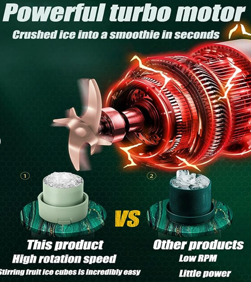 Mason Portable Mini Juicer Blender – Cordless Outdoor Juicing Cup with Straw | Rechargeable Personal Smoothie Maker