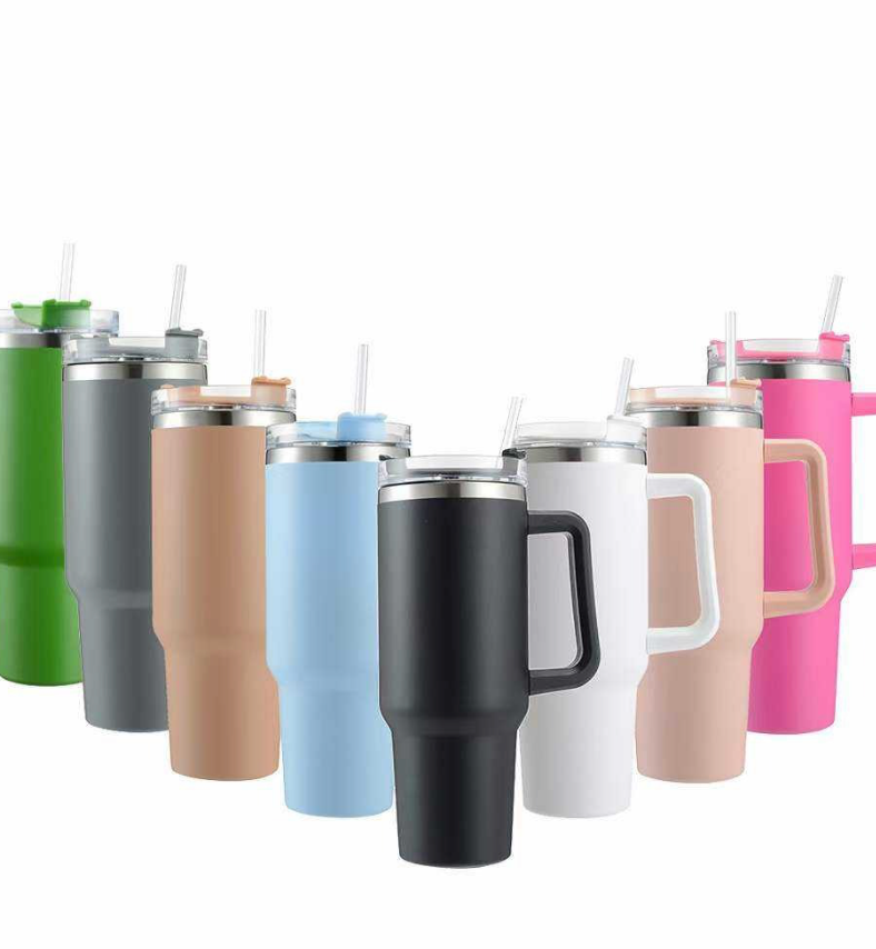 Stanley 40oz (1200ML) Stainless Steel Vacuum Insulated Tumbler with Straw – Double Wall Travel Mug for Hot & Cold Drinks (Random Color)