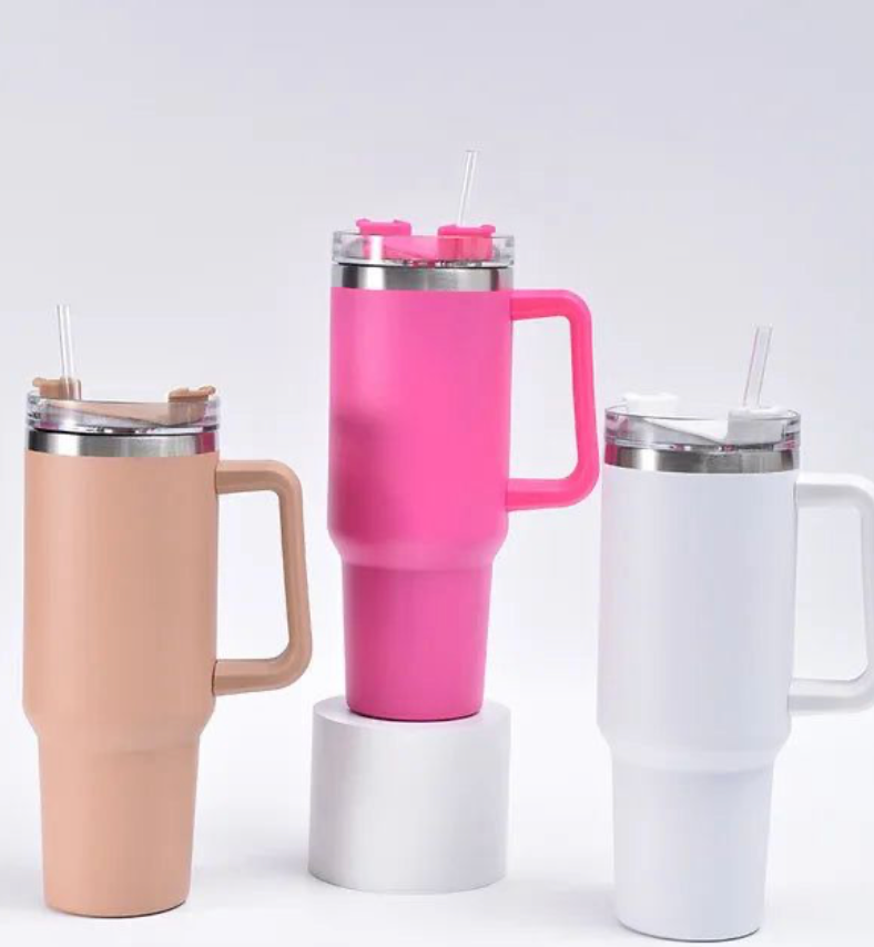 Stanley 40oz (1200ML) Stainless Steel Vacuum Insulated Tumbler with Straw – Double Wall Travel Mug for Hot & Cold Drinks (Random Color)