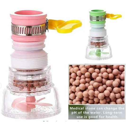 360° Rotating Kitchen Faucet Splash Fan Nozzle – Water-Saving Tap Extender With Filter & Adjustable Clip (Random Color)