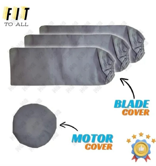 Universal Ceiling Fan Blade & Motor Cover Set | Dustproof, Washable Fabric Protector for Home & Office Ceiling Fans