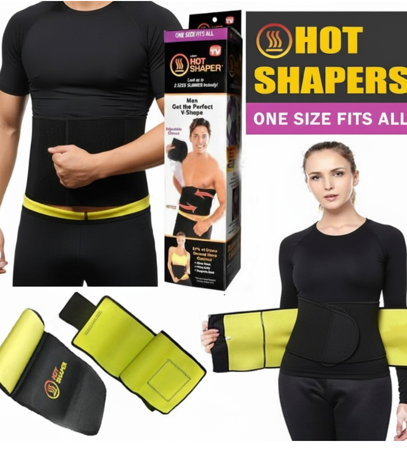 Hot Shaper Slimming Belt – Adjustable Waist Trainer for Men & Women | Helps Burn Belly Fat & Support Core Strength