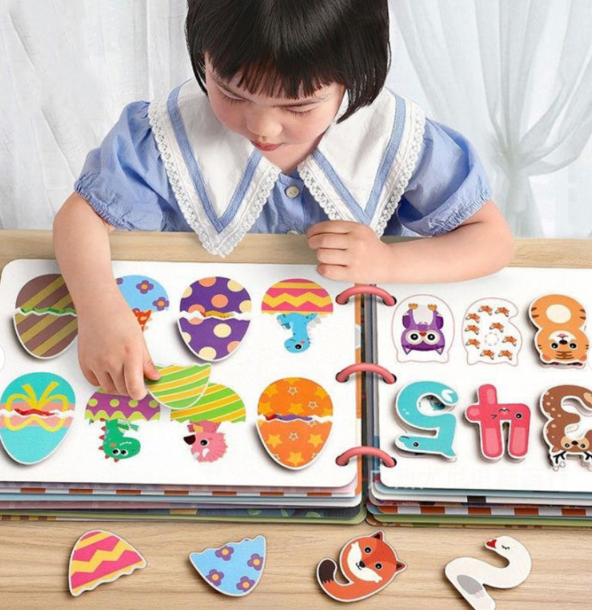 Montessori Quiet Busy Book for Toddlers – 12 Themed Educational Learning Activity Book | Early Development Toy for Kids