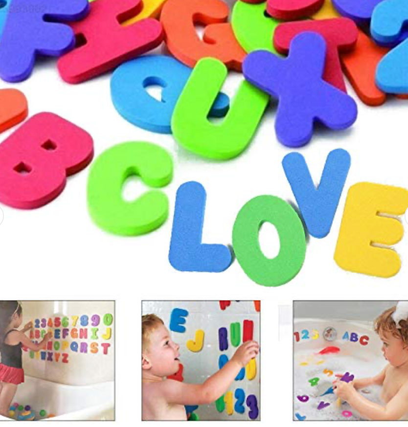 EVA Alphabet & Number Bath Toy Set – 36 Pcs Colorful Educational Foam Letters & Numbers for Kids