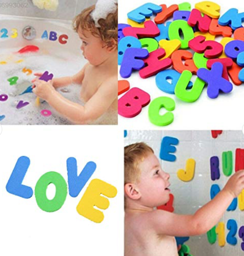 EVA Alphabet & Number Bath Toy Set – 36 Pcs Colorful Educational Foam Letters & Numbers for Kids