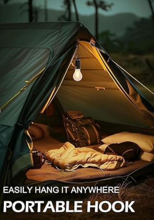 Rechargeable Portable LED Camping Lantern – Type-C Charging Tent Light with Clip Hook | Emergency Camping, Hiking, Fishing, Backpacking & Outdoor Essentials