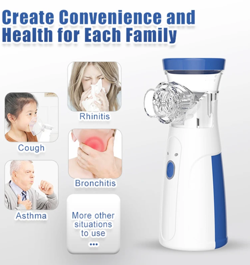 Portable Nebulizer for Asthma – Compact Inhaler Nebulizer Machine for Kids & Adults | Medical-Grade Steam Therapy Device for Easy Breathing Relief