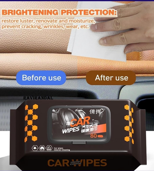 Premium Car Interior Cleaning Wipes – Quick Shine, Dust Removal & Streak-Free Finish