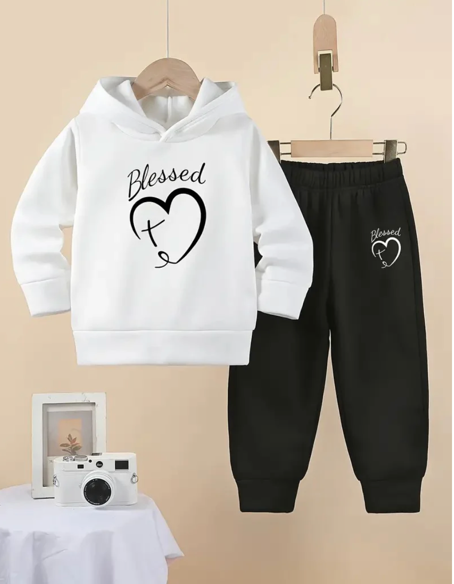 Blessed Heart Hoodie Tracksuit – Premium Streetwear Set for Comfort, Style & Confidence