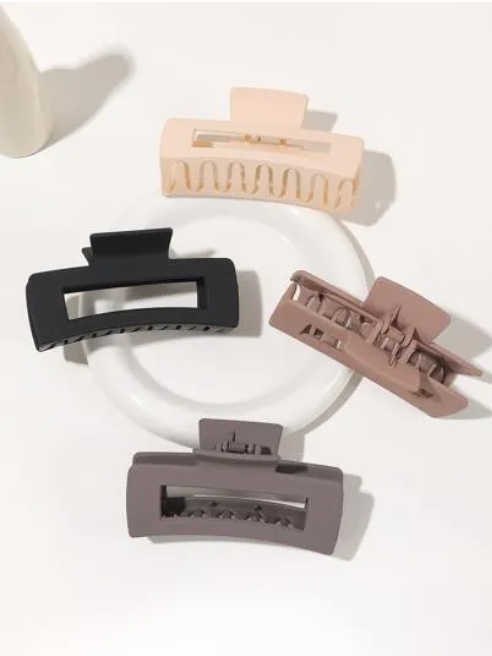 Pack of 3 or Single | Large Korean Style Hair Claw Clips (3.5 / 4 Inches) – Strong Hold Clamps for Thick, Long Hair | Fashion Hair Catchers for Women & Girls