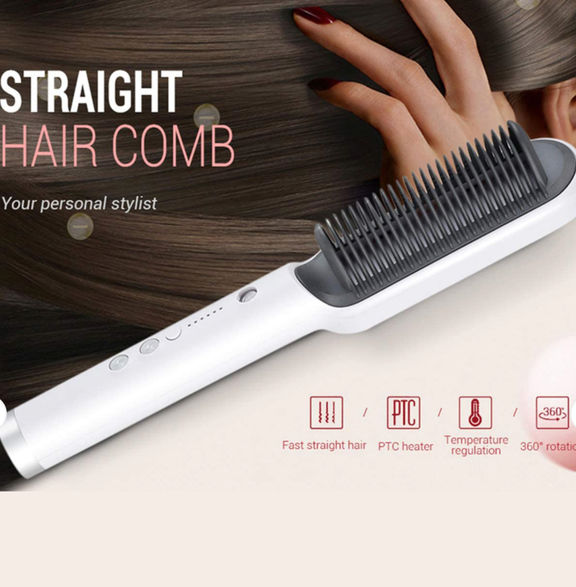 909 Hair Straightener Brush – Fast Heating, Smooth Styling & Easy-to-Use Design for Quick, Professional Hair Straightening (Random Colors)