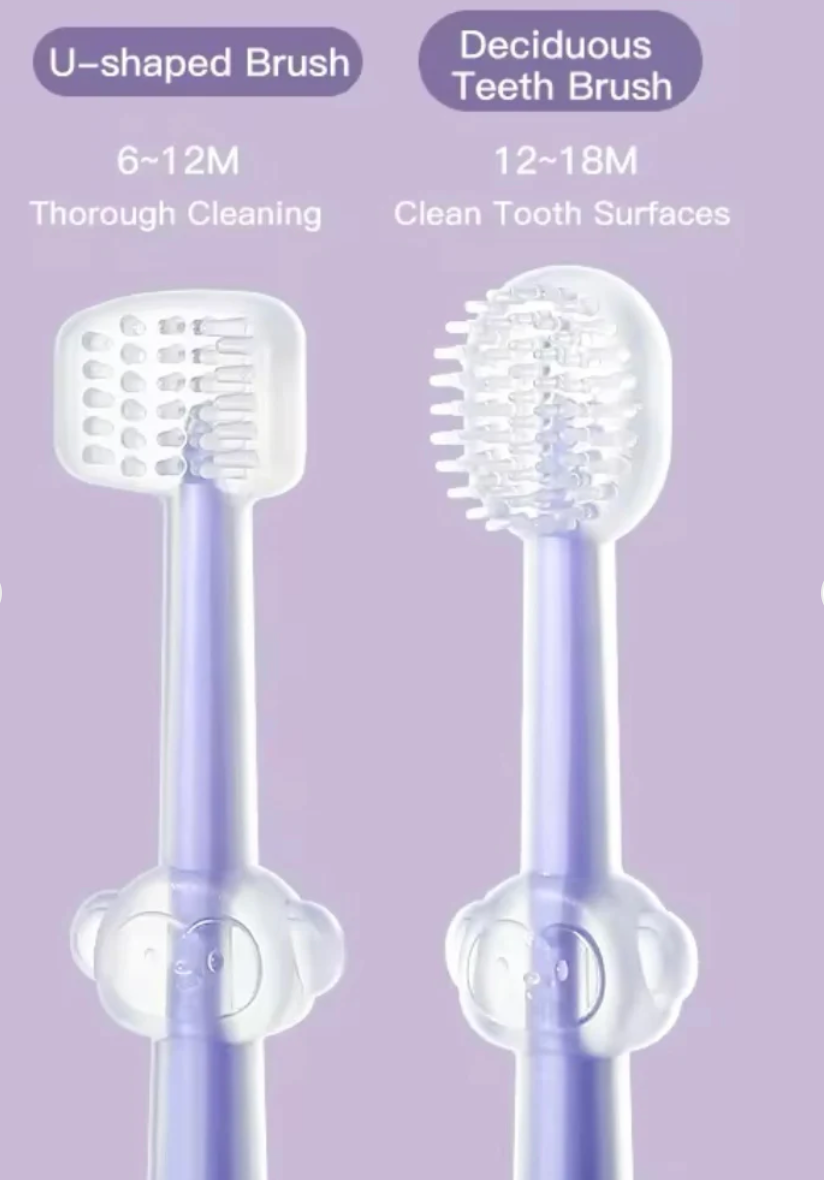 Infant Baby Silicone Toothbrush & Tongue Cleaner – Pack Of 2 with PP Storage Box | Safe Oral Care for Babies & Toddlers