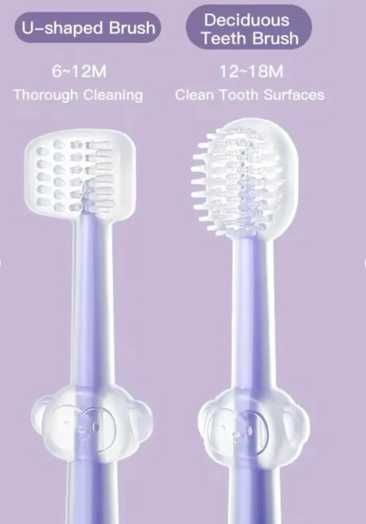 Infant Baby Silicone Toothbrush & Tongue Cleaner – Pack Of 2 with PP Storage Box | Safe Oral Care for Babies & Toddlers