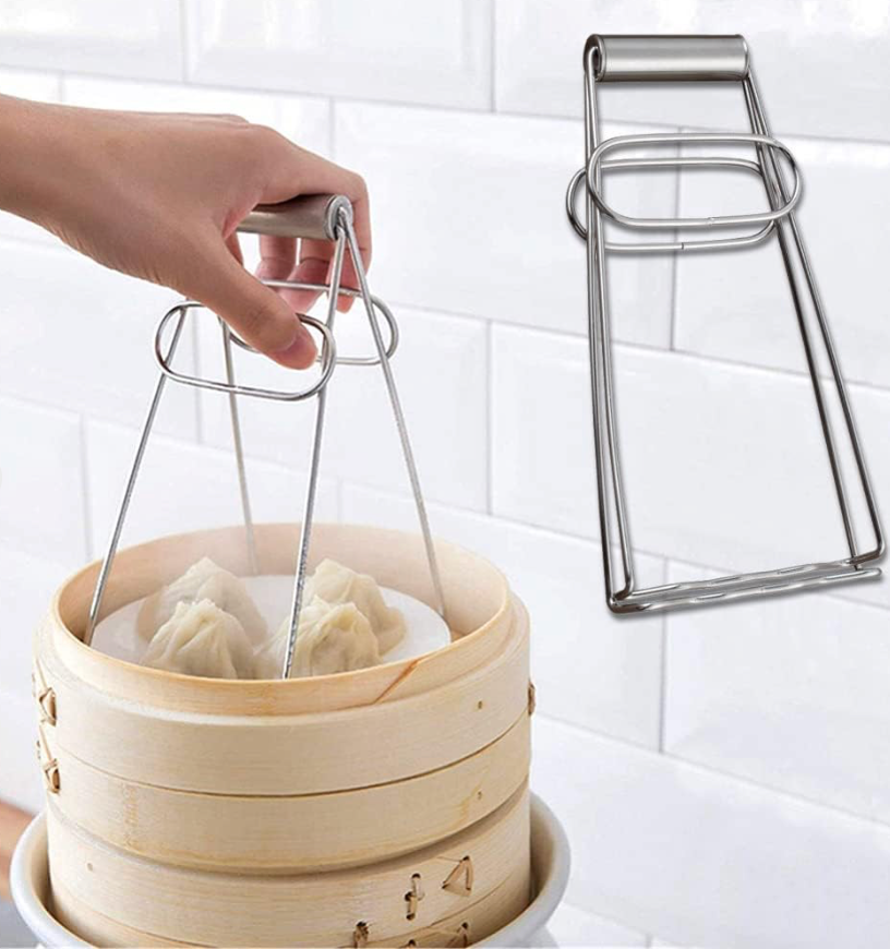 Stainless Steel Hot Bowl Clip – Anti-Scald Foldable Dish Lifter for Microwave, Oven & Cooking | Durable Kitchen Tool