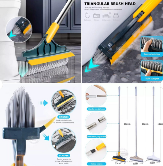 2-in-1 Broom & Wiper – Dual Purpose Cleaning Tool with Strong Bristles | Easy Floor Sweeping & Durable Daily Use