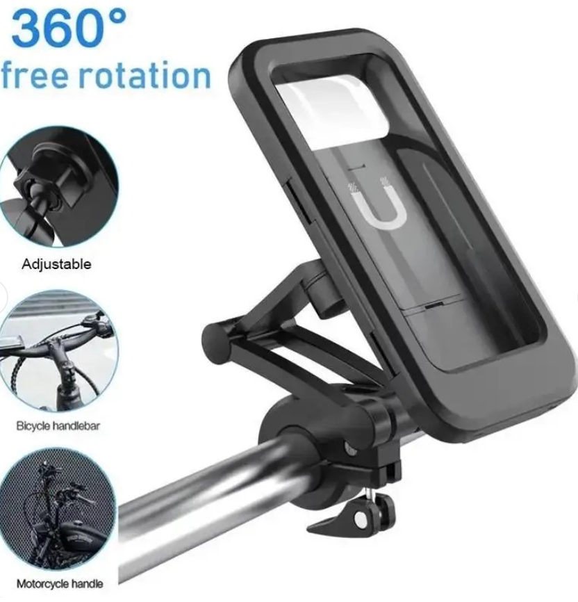 Bike Handlebar Waterproof Phone Holder – Full Touch Screen Case with Secure Mount for Cycling, Travel & Navigation