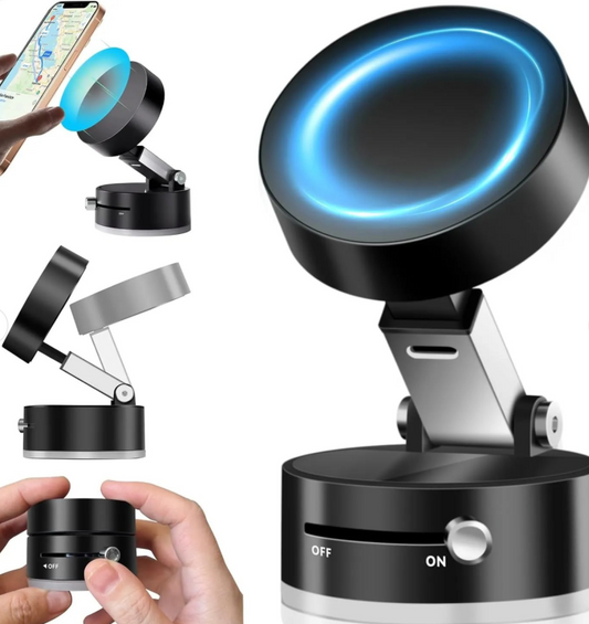 Vacuum Magnetic Suction Cup Folding Swivel Stand – Double-Sided Universal Mobile Phone Holder for Desk, Car & Travel