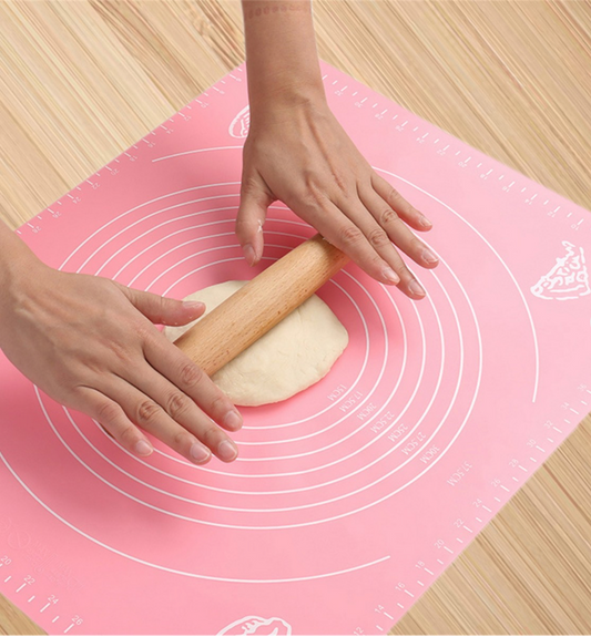 Silicone Baking Mat with Measurements – Heat Resistant Non-Stick Cookie Sheet, Oven Liner & Dough Rolling Mat (Random Color)