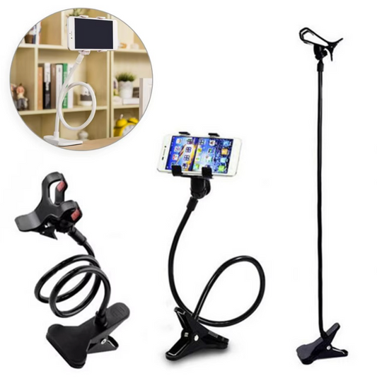 Flexible Lazy Snake Mobile Phone Stand Holder | 360° Rotating Strong Grip Bedside & Desk Phone Holder (Random Color)