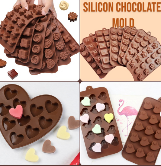 Silicone Chocolate Molds – Heart & Rectangle Shape Non-Stick Candy & Cake Making Mold | BPA-Free Reusable Chocolate Mold for Kids & Adults