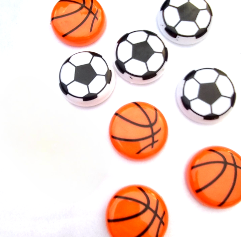 Basketball & Football Refrigerator Magnets – Set of 10 Sports Decorative Fridge Magnets | Durable & Stylish (1.5 × 1.5 Inches)