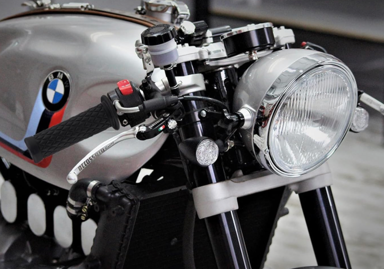 Cafe Racer Motorcycle Handle Grips – Vintage Style Rubber Handlebar Grips | Universal Fit | Black (2 Pcs)