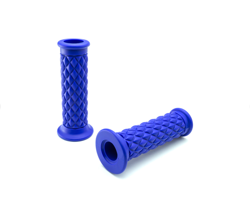 Cafe Racer Motorcycle Handle Grips – Vintage Style Rubber Handlebar Grips | Universal Fit | Black (2 Pcs)