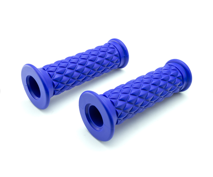 Cafe Racer Motorcycle Handle Grips – Vintage Style Rubber Handlebar Grips | Universal Fit | Black (2 Pcs)