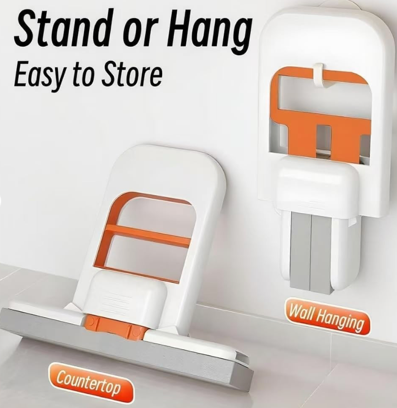 Foldable Desktop Mini Sponge Mop | Portable Wet & Dry Cleaning | Self-Squeezing Mop For Kitchen, Bathroom, Car & Glass