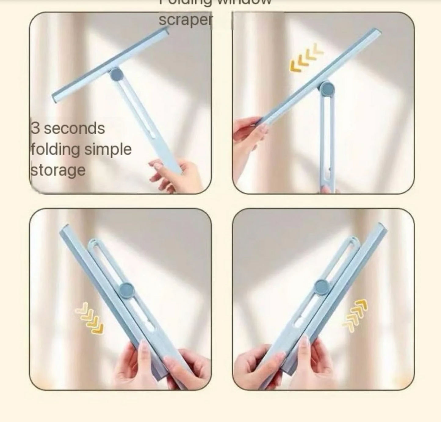 360° Rotating Foldable Silicone Squeegee – Window & Surface Cleaner, Multipurpose Silicone Cleaner,For Windows, Tiles & Mirrors