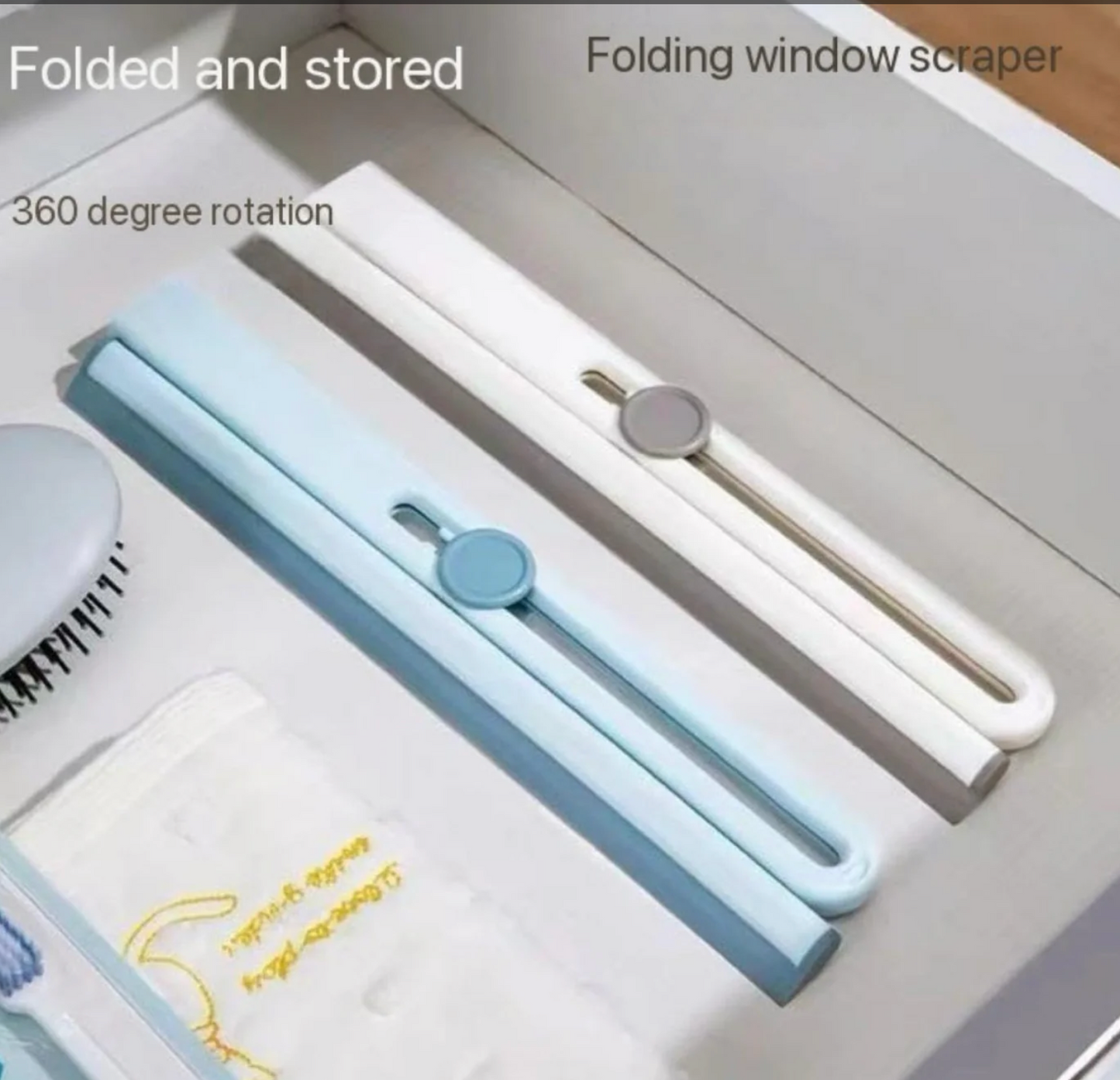 360° Rotating Foldable Silicone Squeegee – Window & Surface Cleaner, Multipurpose Silicone Cleaner,For Windows, Tiles & Mirrors